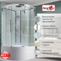 Душевая кабина с баней AvaCan 100x100 EM5010T профиль хром
