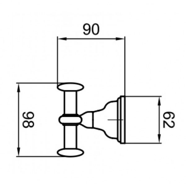 Крючок одинарный Webert Ottocento AM500401065 Крючок одинарный Webert Ottocento AM500401065
