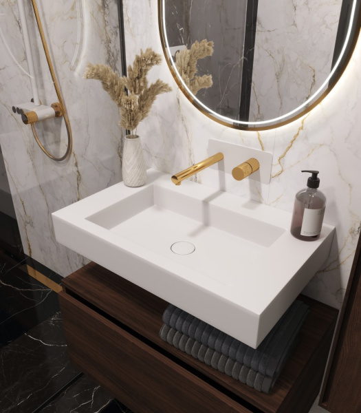 Раковина-столешница моноблок 70х45х10 Armadi Art FLAT ST 888-70 Раковина-столешница моноблок 70х45х10 Armadi Art FLAT ST 888-70