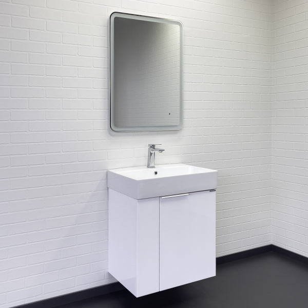 Тумба с раковиной Comforty Асти 60 см 00-00019248 подвесная белая