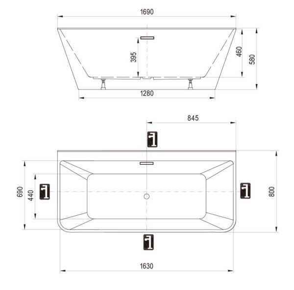Ванна пристенная 69x80 см Ravak Freedom d XC00D00020 белый Ванна пристенная 69x80 см Ravak Freedom d XC00D00020 белый