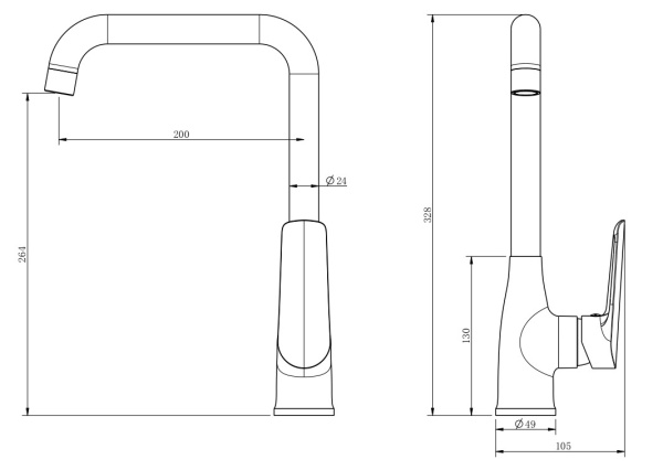 Смеситель для кухни Esko Lagos LG06GM gun metal
