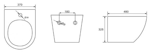 Биде подвесное Azario Grado AZ-0046 черное Биде подвесное Azario Grado AZ-0046 черное