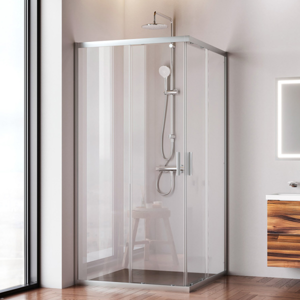 Душевой уголок AM.PM Gem 100x195x100 W90G-403-100100-MT профиль хром