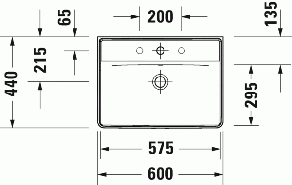 Раковина 60 см DURAVIT D-NEO 2366600000 Раковина 60 см DURAVIT D-NEO 2366600000