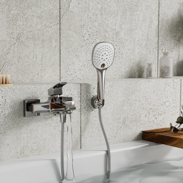 Смеситель для ванны с душевым гарнитуром WasserKRAFT Salm 2701 хром глянцевый