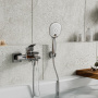 Смеситель для ванны с душевым гарнитуром WasserKRAFT Salm 2701 хром глянцевый