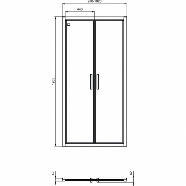 Двустворчатая дверь в нишу 100 см Ideal Standard CONNECT 2 Saloon door K9296V3 Двустворчатая дверь в нишу 100 см Ideal Standard CONNECT 2 Saloon door K9296V3