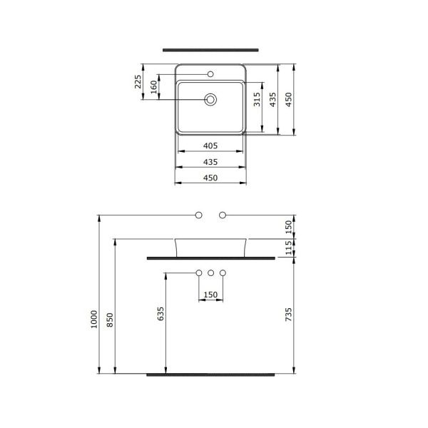 Раковина накладная BERGES Ego SL 182014 белая Раковина накладная BERGES Ego SL 182014 белая