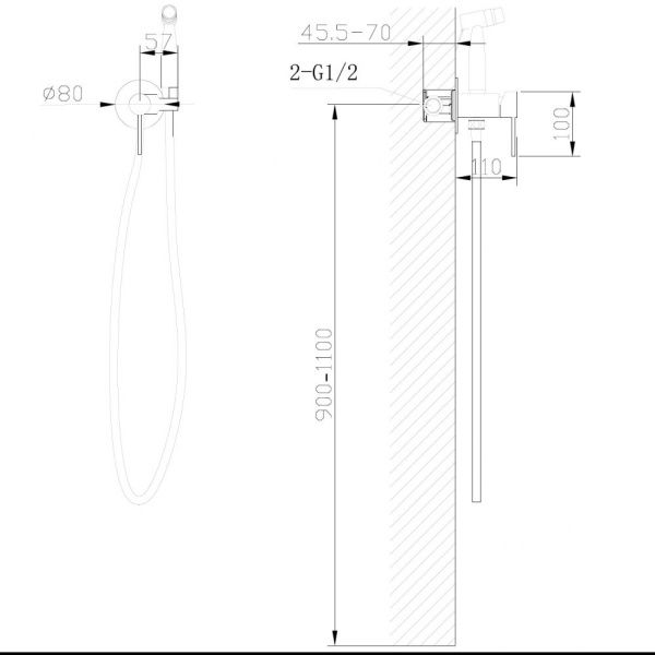Смеситель с гигиеническим душем ABBER Wasser Kreis AF8125 хром Смеситель с гигиеническим душем ABBER Wasser Kreis AF8125 хром