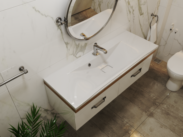 Раковина на тумбу Madera Milen 100x44.4 белая 4627173210133