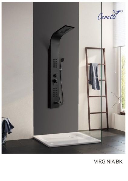Душевая панель с гидромассажем Cerutti Spa VIRGINIA BK CT9989 черный Душевая панель с гидромассажем Cerutti Spa VIRGINIA BK CT9989 черный