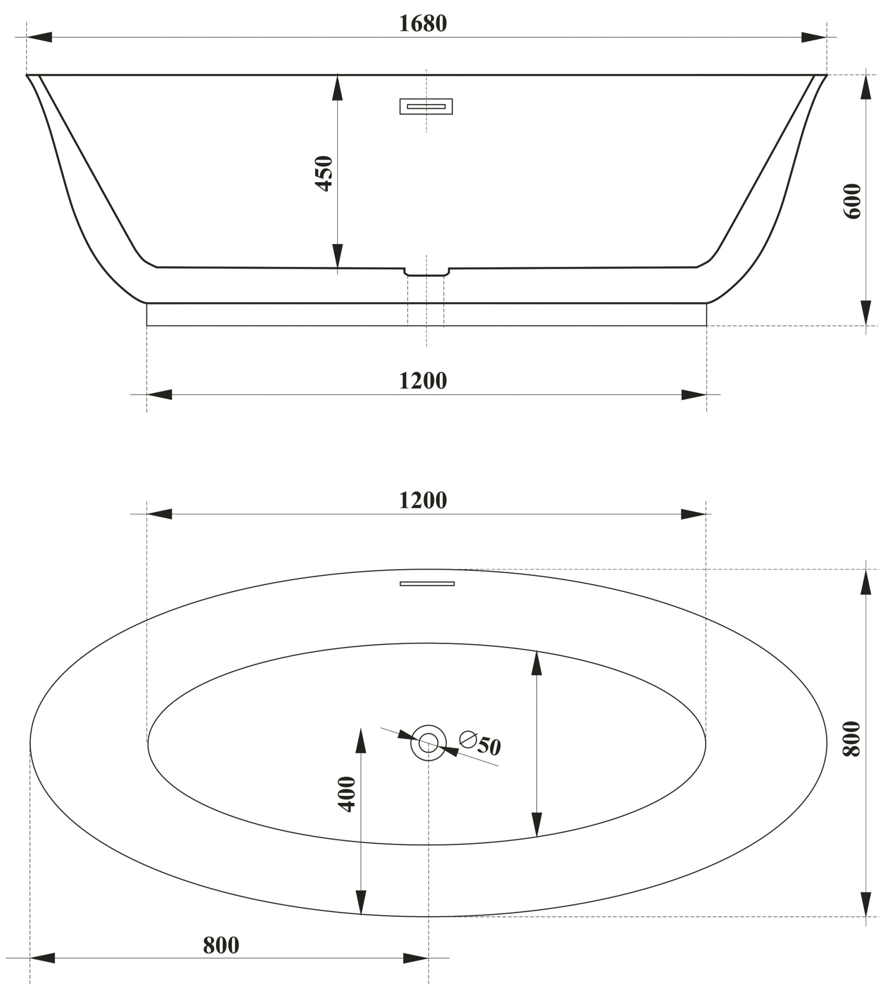 Ванна акриловая Ceruttispa Greta 170x80 CT10878