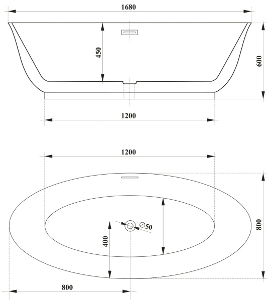 Ванна акриловая Ceruttispa Greta 170x80 CT10878