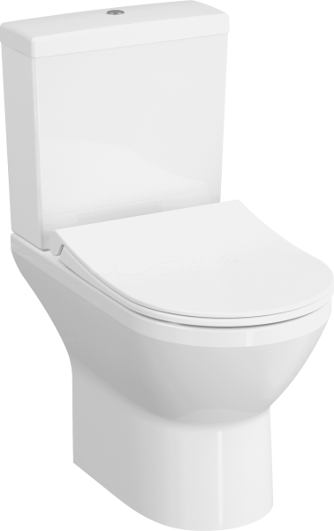 Унитаз-компакт безободковый с тонким сиденьем микролифт VitrA Integra Round Open-Back 9833B003-7206 Унитаз-компакт безободковый с тонким сиденьем микролифт VitrA Integra Round Open-Back 9833B003-7206