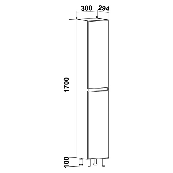 Пенал Runo Лада 30x180 см 00-00001166 напольный белый
