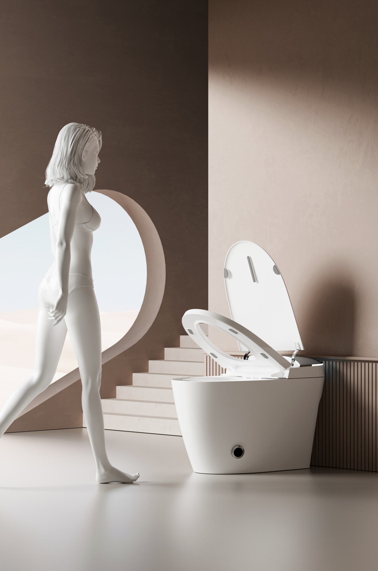 Унитаз Ceruttispa Ester Smart CT10616 приставной с дистанционным управлением