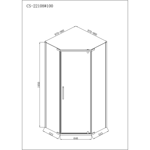 Душевое ограждение 100 см Loranto  CS-22108-100 Душевое ограждение 100 см Loranto  CS-22108-100