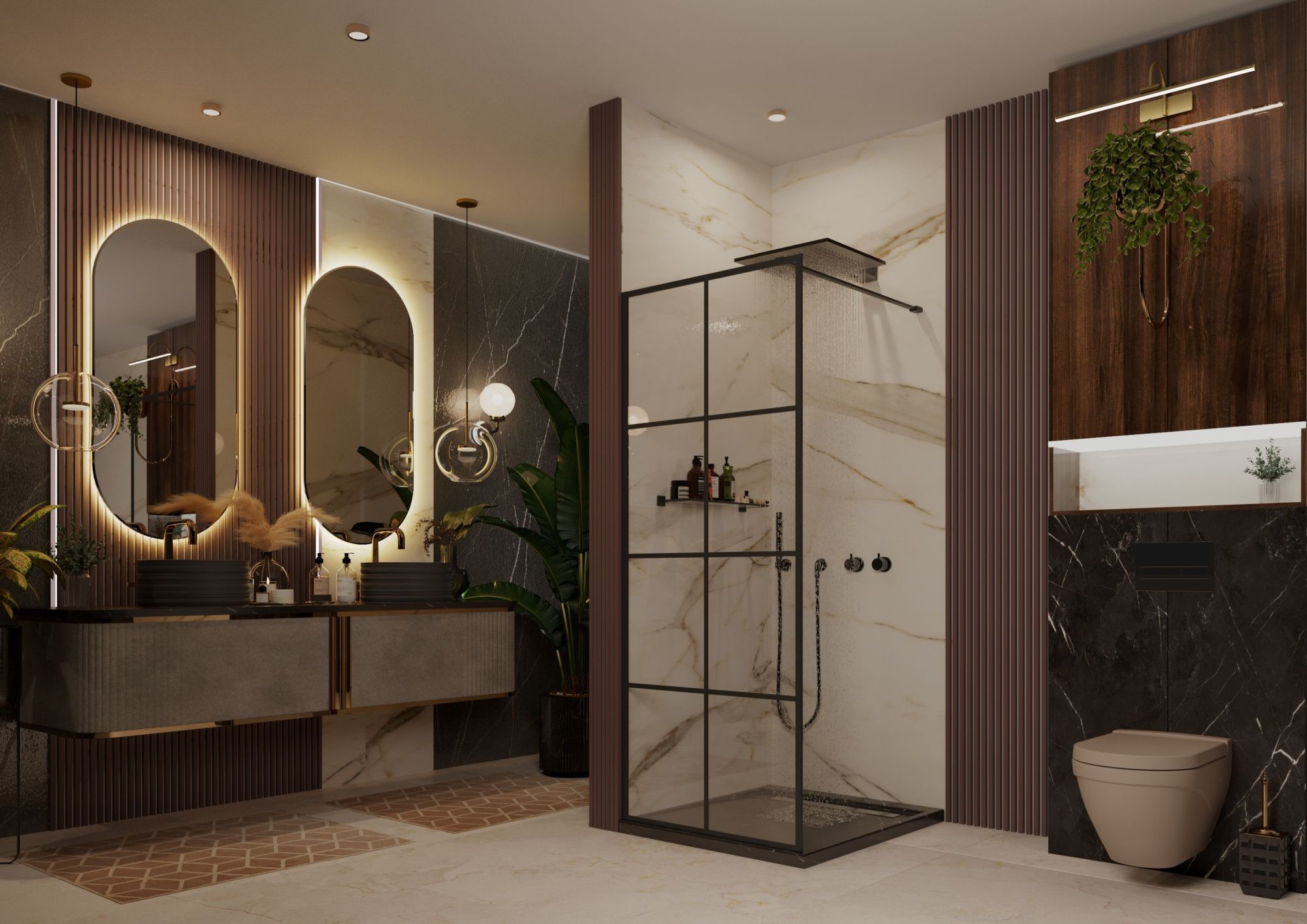 Душевая перегородка 90х200 см Ambassador Walk-in 15031241 черный