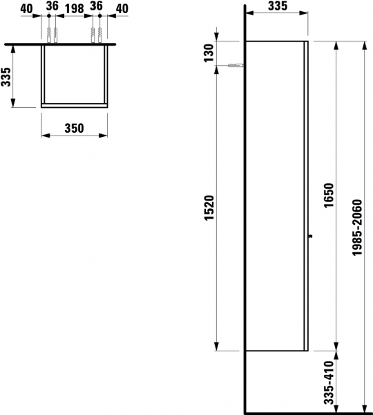 Пенал левый 35x165 Laufen Palace 4.0202.1.075.463.R Пенал левый 35x165 Laufen Palace 4.0202.1.075.463.R