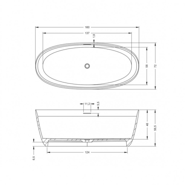 Ванна из искусственного камня Riho Bilo 165x75 B129001105