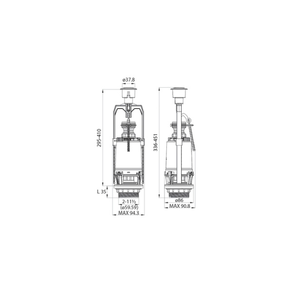 Арматура смывная 1-ур боковой подвод тип А IDDIS Optima Home F012400-0005