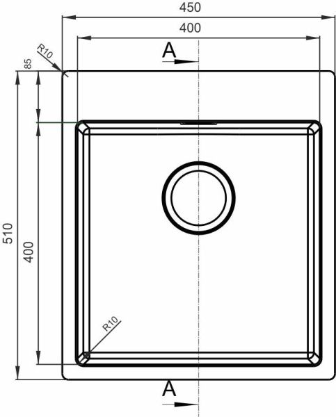 Кухонная мойка стальная накладная 45x51 Florentina LHM.450.510.B.10.S.10 Кухонная мойка стальная накладная 45x51 Florentina LHM.450.510.B.10.S.10
