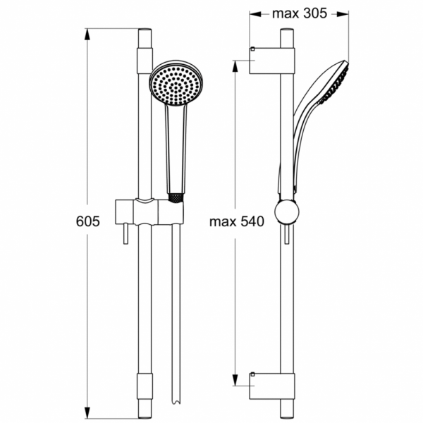 Душевой гарнитур Ideal Standard IDEALRAIN PRO B9829AA Душевой гарнитур Ideal Standard IDEALRAIN PRO B9829AA