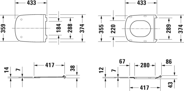 Унитаз сиденье с плавным опусканием Duravit DuraStyle 45510900A1 белый Унитаз сиденье с плавным опусканием Duravit DuraStyle 45510900A1 белый