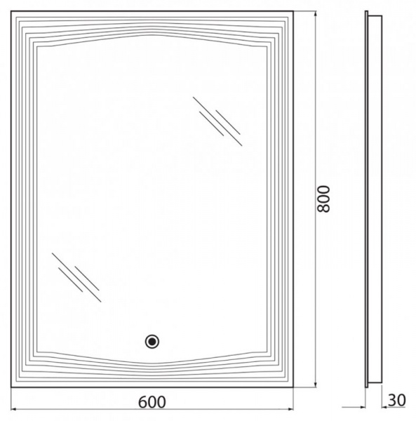 Зеркало с встроенным светильником 60x80 см BelBagno  SPC-LNS-600-800-LED-TCH Зеркало с встроенным светильником 60x80 см BelBagno  SPC-LNS-600-800-LED-TCH