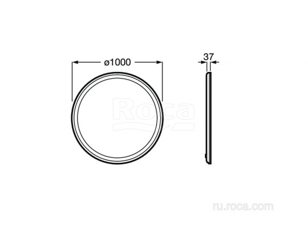 Зеркало Roca Iridia 1000 круглое LED, Antisteam 812338000 Зеркало Roca Iridia 1000 круглое LED, Antisteam 812338000
