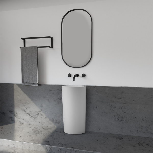 Раковина напольная Abber Stein 45 см AS2506-H белая матовая