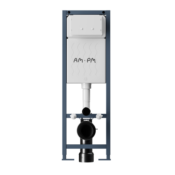 Система инсталляции AM.PM ErgoFit I012711.0301 для унитазов с белой глянцевой кнопкой смыва и шумоизоляцией