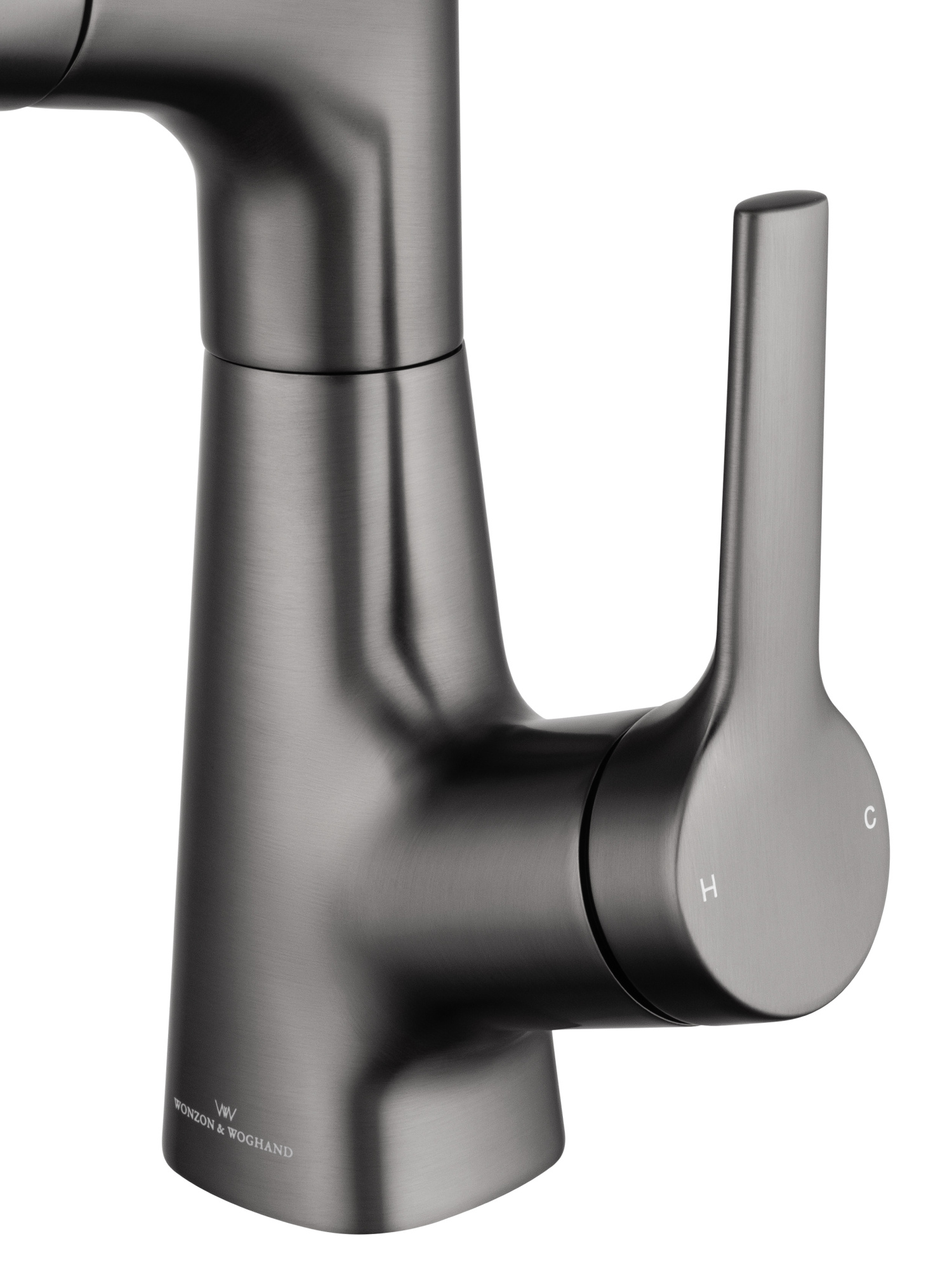 Смеситель для раковины с гигиеническим душем Wonzon & Woghand WW-121B108-BGG темный графит брашированный