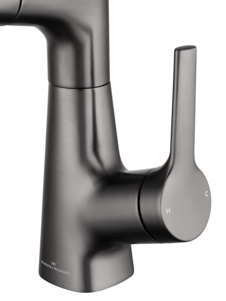 Смеситель для раковины с гигиеническим душем Wonzon & Woghand WW-121B108-BGG темный графит брашированный