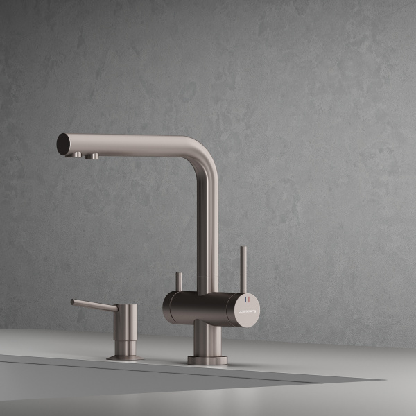 Смеситель для кухонной мойки Abelsberg Pura UVF70929BN титан брашированный