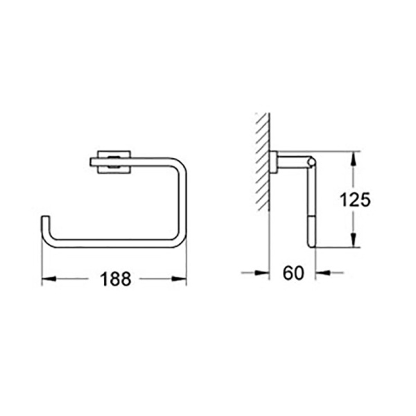 Полотенцедержатель полукольцо  Grohe Essentials cube 40510001 хром Полотенцедержатель полукольцо  Grohe Essentials cube 40510001 хром