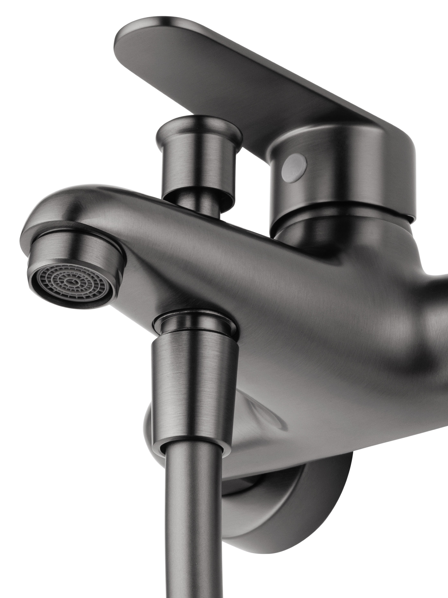 Смеситель для ванны с душем и гарнитуром Wonzon & Woghand Alfa WW-AE3201-BGG темный графит брашированный