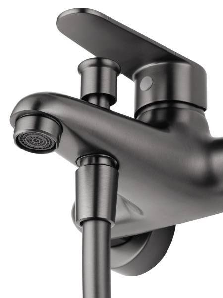 Смеситель для ванны с душем и гарнитуром Wonzon & Woghand Alfa WW-AE3201-BGG темный графит брашированный