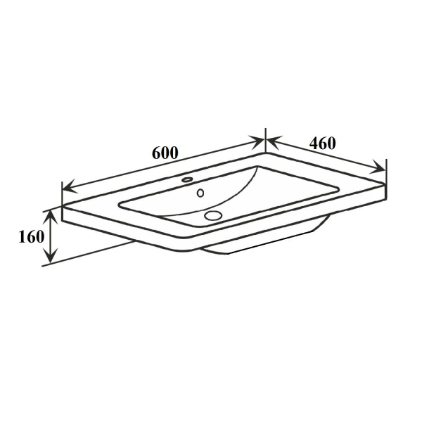 Мебельная раковина Dreja Никсон 60 см 00-00001390 накладная