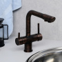 Смеситель для мойки с дополнительным изливом для фильтра WasserKRAFT A8047 темная бронза матовый