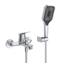 Смеситель для ванны с ручным душем, шлангом и держателем BelBagno Due DUE-VASM-CRM хром глянцевый