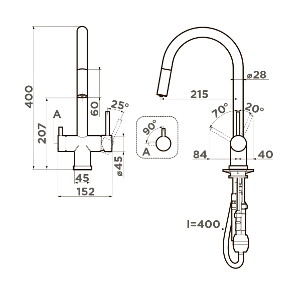 Смеситель для кухни Omoikiri Akita-S 4994436 azur blue
