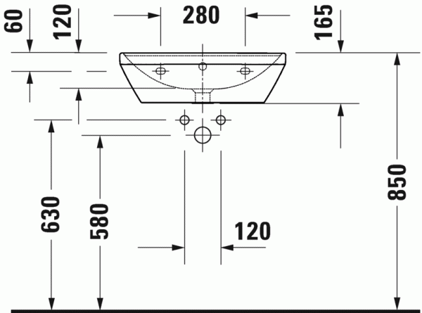 Раковина 55 см DURAVIT D-NEO 2366550000 Раковина 55 см DURAVIT D-NEO 2366550000