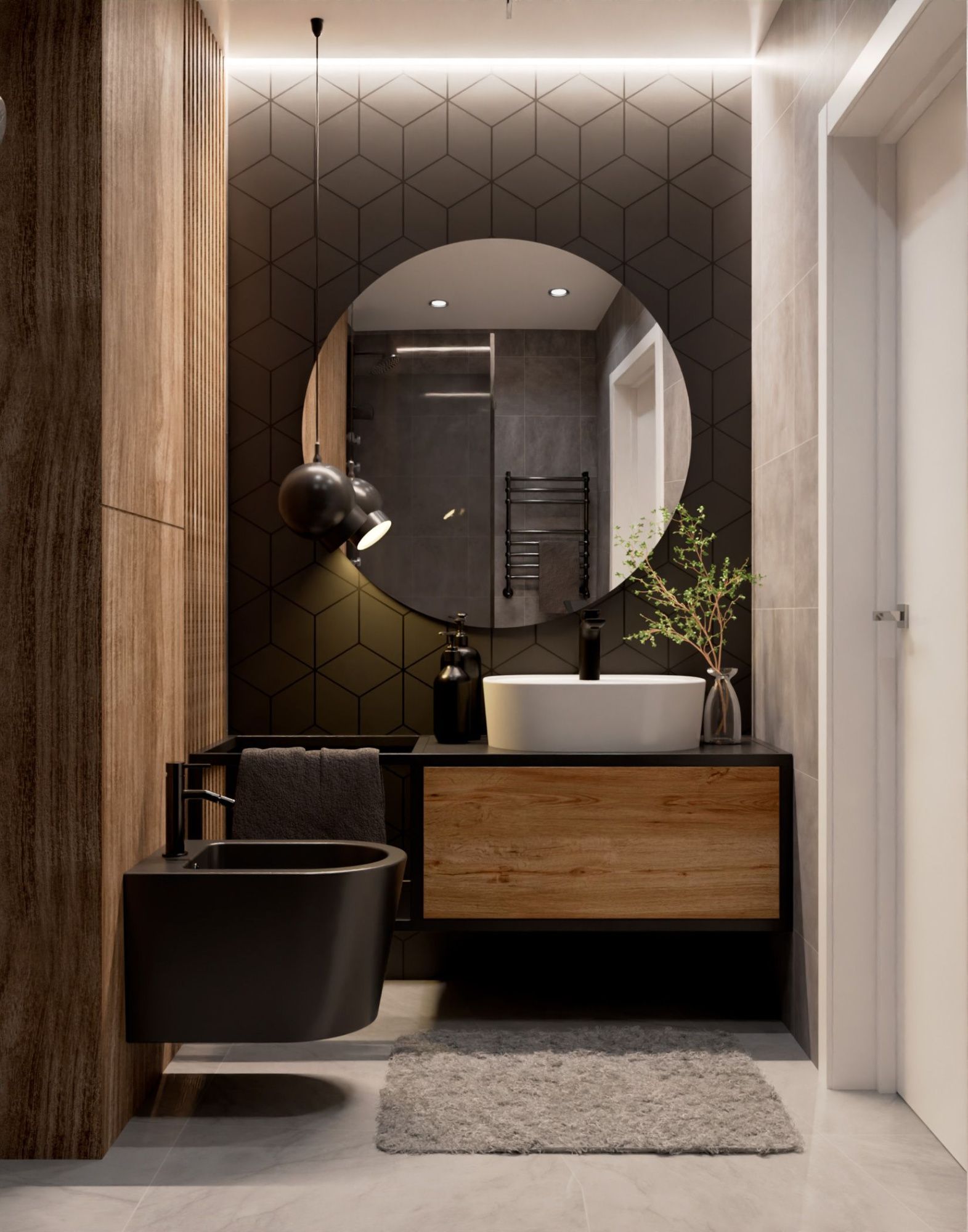 Биде подвесное 36х34,5х51,5 см AQUAme AQM2101MB черное матовое