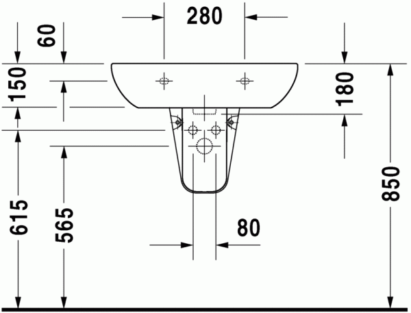 Раковина 65 см DURAVIT D-Code 23106500002 Раковина 65 см DURAVIT D-Code 23106500002
