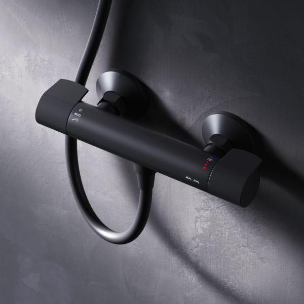 Смеситель для ванны с термостатом Am.Pm X-Joy F85A40022 черный матовый