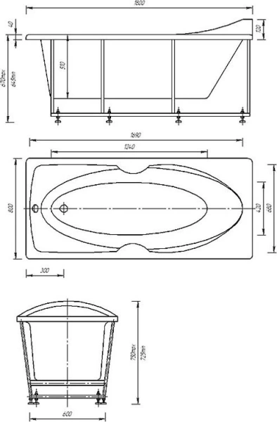 Ванна акриловая прямоугольная с каркасом и экраном 180x80 AQUATEK Европа EVR180-0000041 Ванна акриловая прямоугольная с каркасом и экраном 180x80 AQUATEK Европа EVR180-0000041