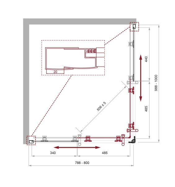Душевой уголок 80x100 см BelBagno UNO-195 UNO-195-AH-2-100/80-C-NERO черный матовый Душевой уголок 80x100 см BelBagno UNO-195 UNO-195-AH-2-100/80-C-NERO черный матовый
