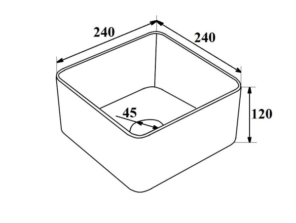 Раковина Runo Uno 24 см 00-00001355 накладная